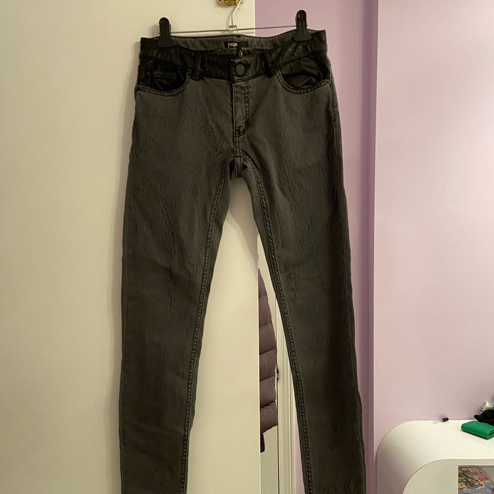 Maje Glorious Grey Faux Women’s Jeans - Picture 1 of 8